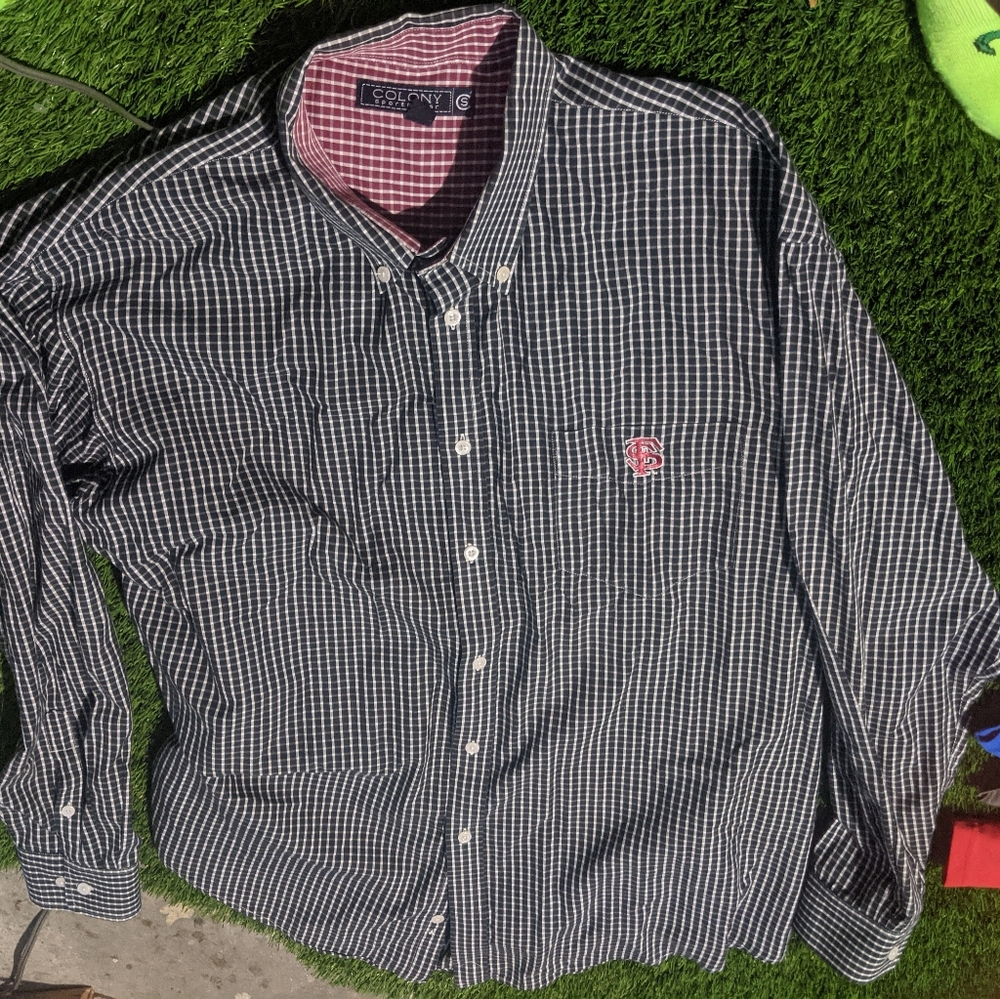 Colony  Florida State Seminole Embroided Long Sleeve Button Down Shirt Size L